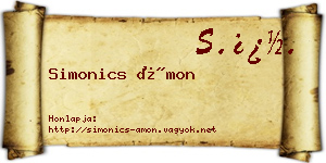 Simonics Ámon névjegykártya